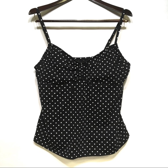 Lands' End Swim | Lands End Plus Black Polka Dot Swim Tankini Top | Poshmark